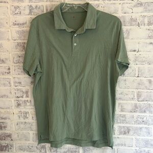 J. Crew Mens Large Sueded Cotton Polo Shirt Tshirt Green Preppy Short Sleeve